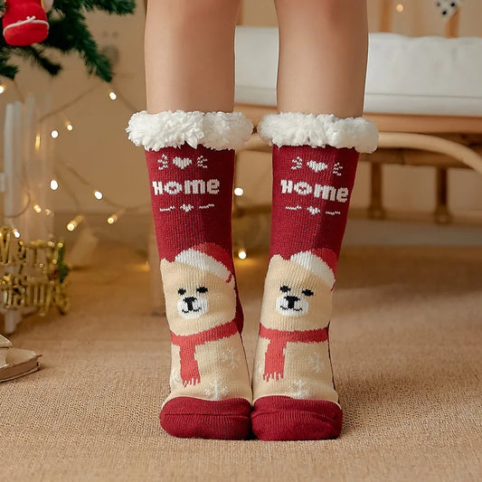 Christmas bear fluffy socks