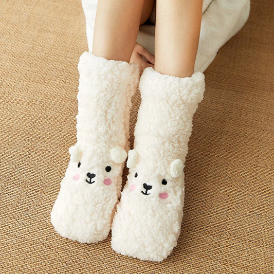 Fluffy white socks