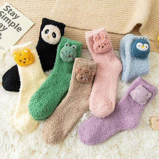 Animals fluffy socks