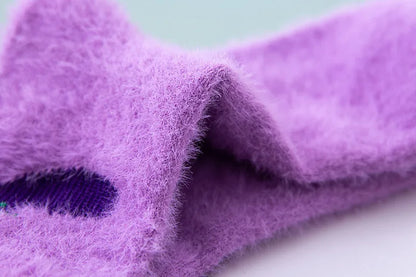 Eggplant fluffy socks