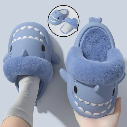 Unisex Shark Slippers – Warm Plush Indoor Shoes