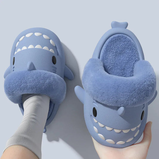 Unisex Shark Slippers – Warm Plush Indoor Shoes