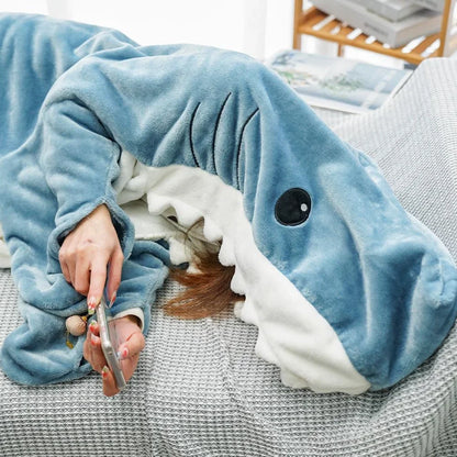 Unisex Shark Pajama Costume – Flannel Cozy Sleepwear