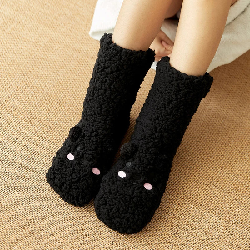 Black fluffy socks