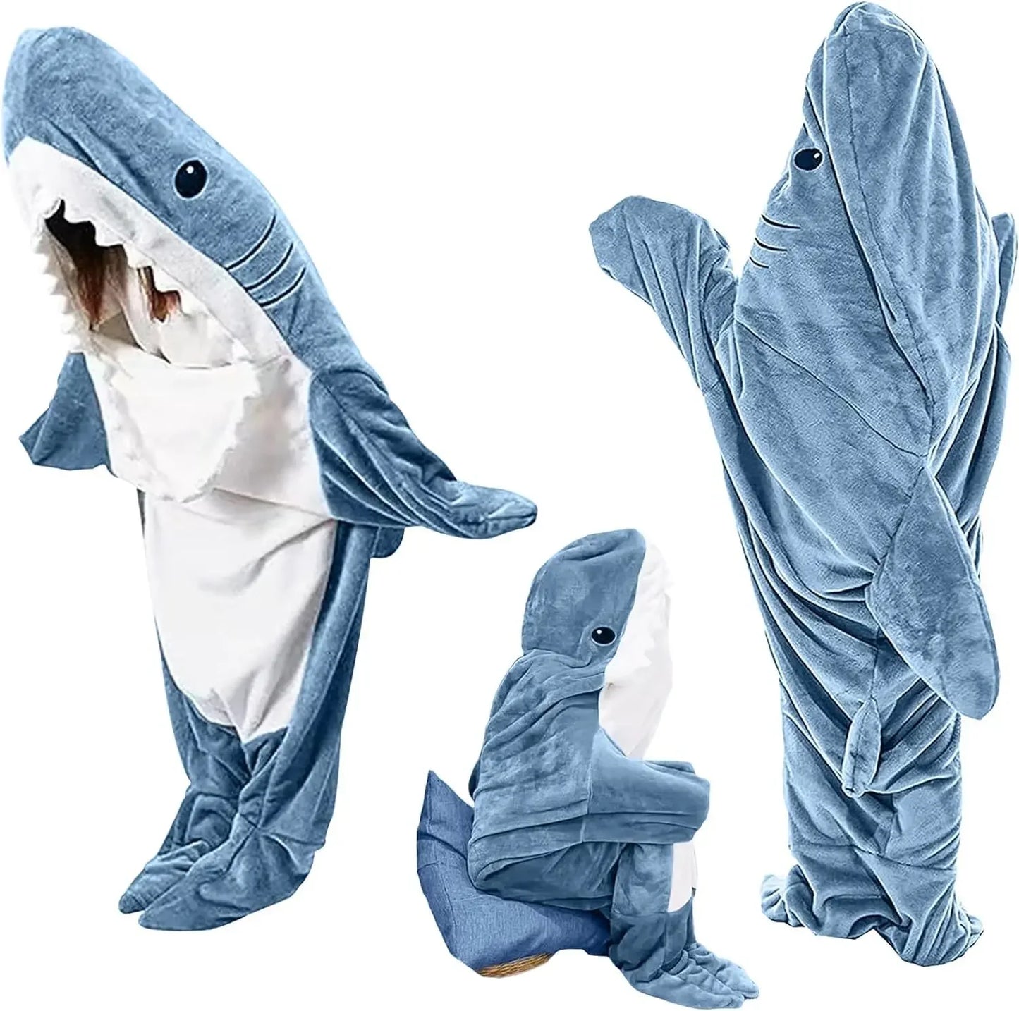 Unisex Shark Pajama Costume – Flannel Cozy Sleepwear