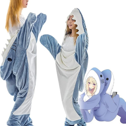 Unisex Shark Pajama Costume – Flannel Cozy Sleepwear